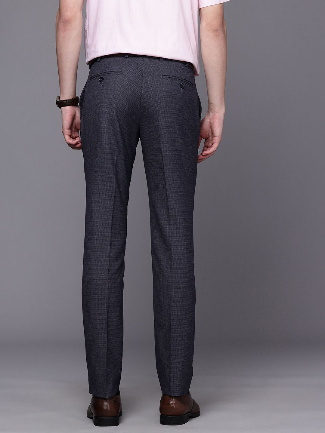 Raymond Men Textured Slim Fit Formal Trousers