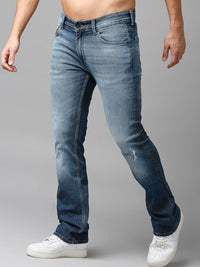 SPYKAR Men Cotton Bootcut Low-Rise Mildly Distressed Heavy Fade Stretchable Jeans