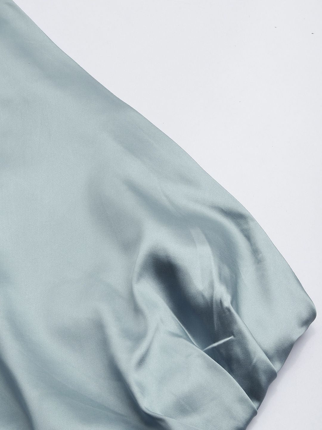 DressBerry High-Low Drama Ruched Satin Top