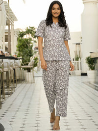 SANSKRUTIHOMES Women Printed Pure Cotton Night suit