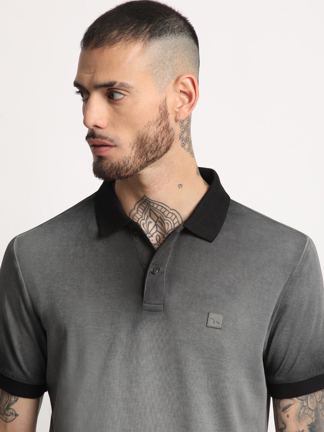 THE BEAR HOUSE Polo Collar Slim Fit Pure Cotton T-shirt