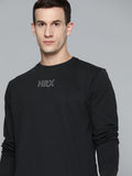 HRX by Hrithik Roshan Men Black Brand Logo Printed Sweatshirt