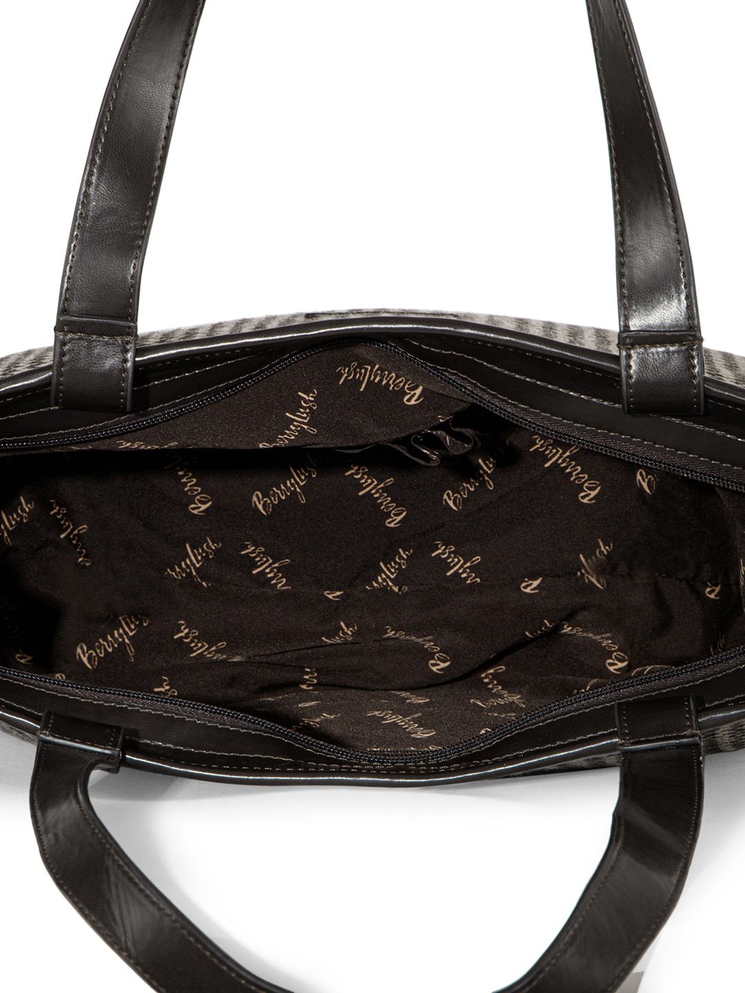 Berrylush Brown Checked Structured Tote bag