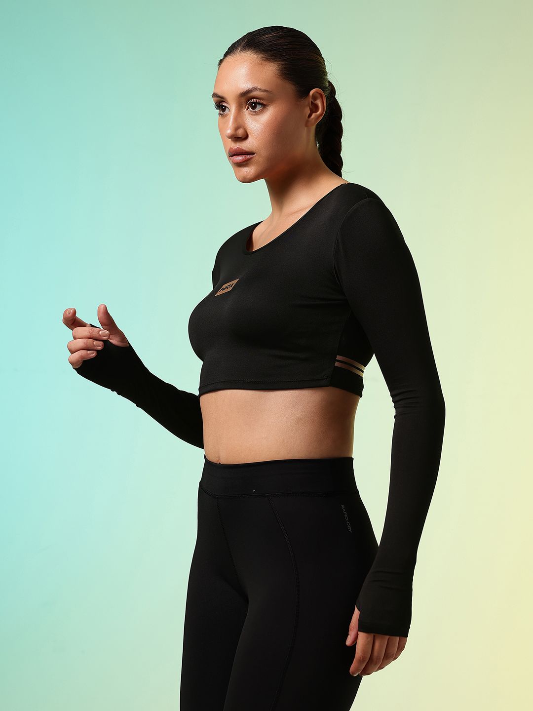 HRX by Hrithik Roshan Brand Logo Rapid-Dry Crop Training T-shirt