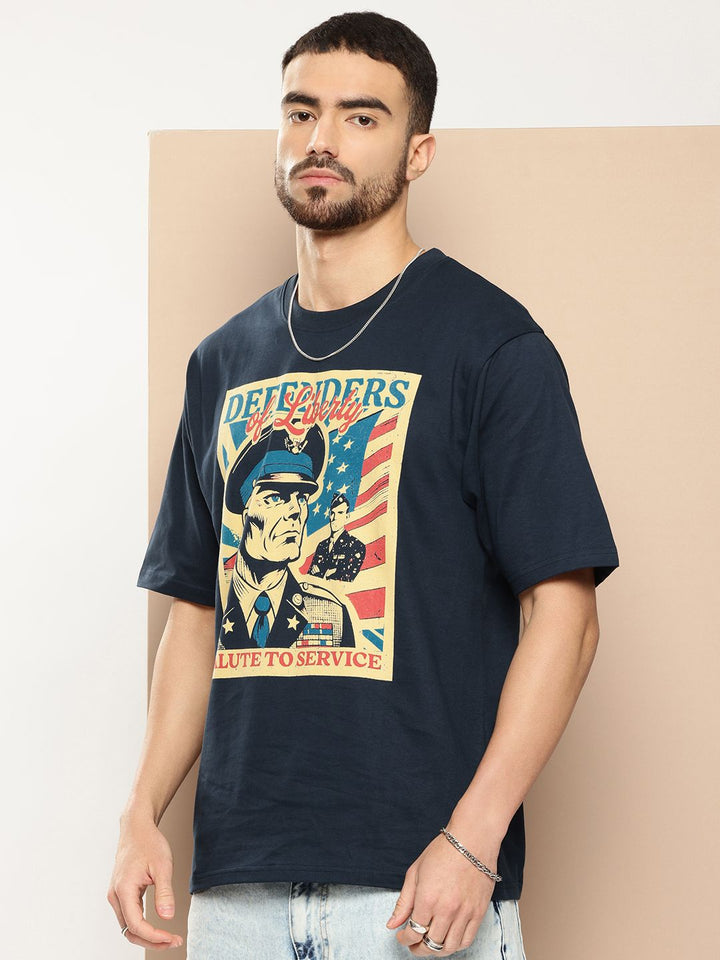 Difference of Opinion Men Printed Oversized Pure Cotton T-shirt