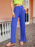 DressBerry Women Plisse Flare Goals Trousers