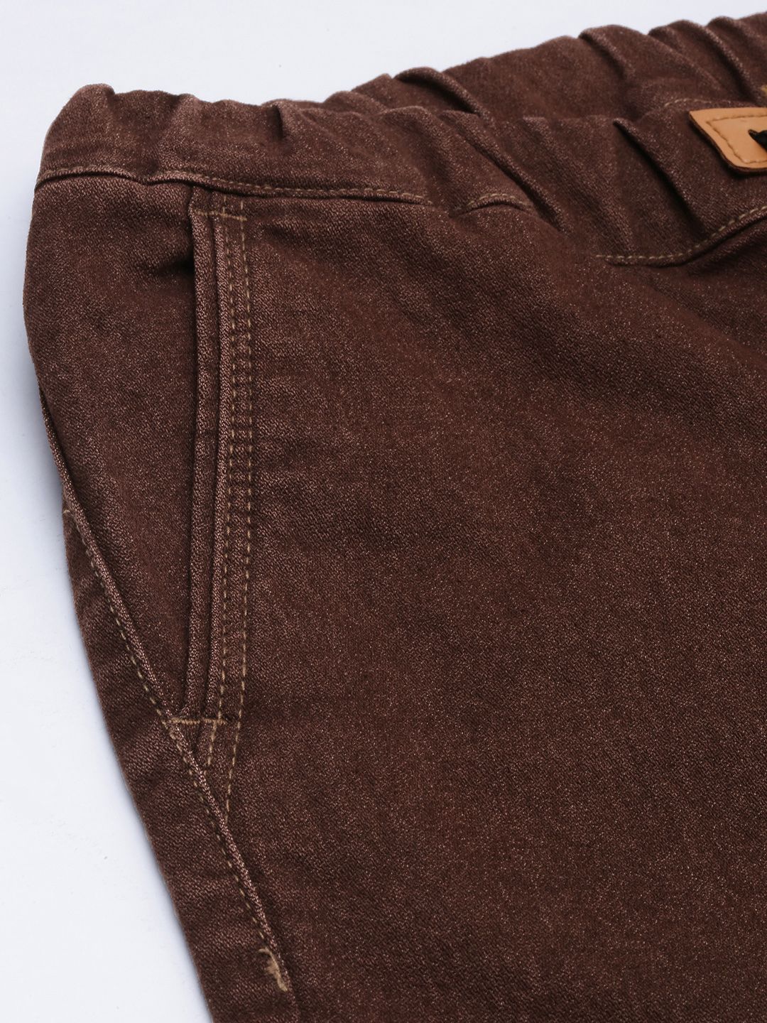 Urbano Fashion Men Brown Jogger Mid-Rise Clean Look Stretchable Jeans