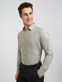 Raymond Self Design Textured Slim Fit Pure Cotton Formal Shirt