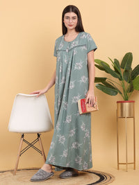 Sweet Dreams Round Neck Printed Maxi Nightdress