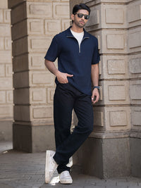 Powerlook Men Solid Polo Collar Cotton T-shirt