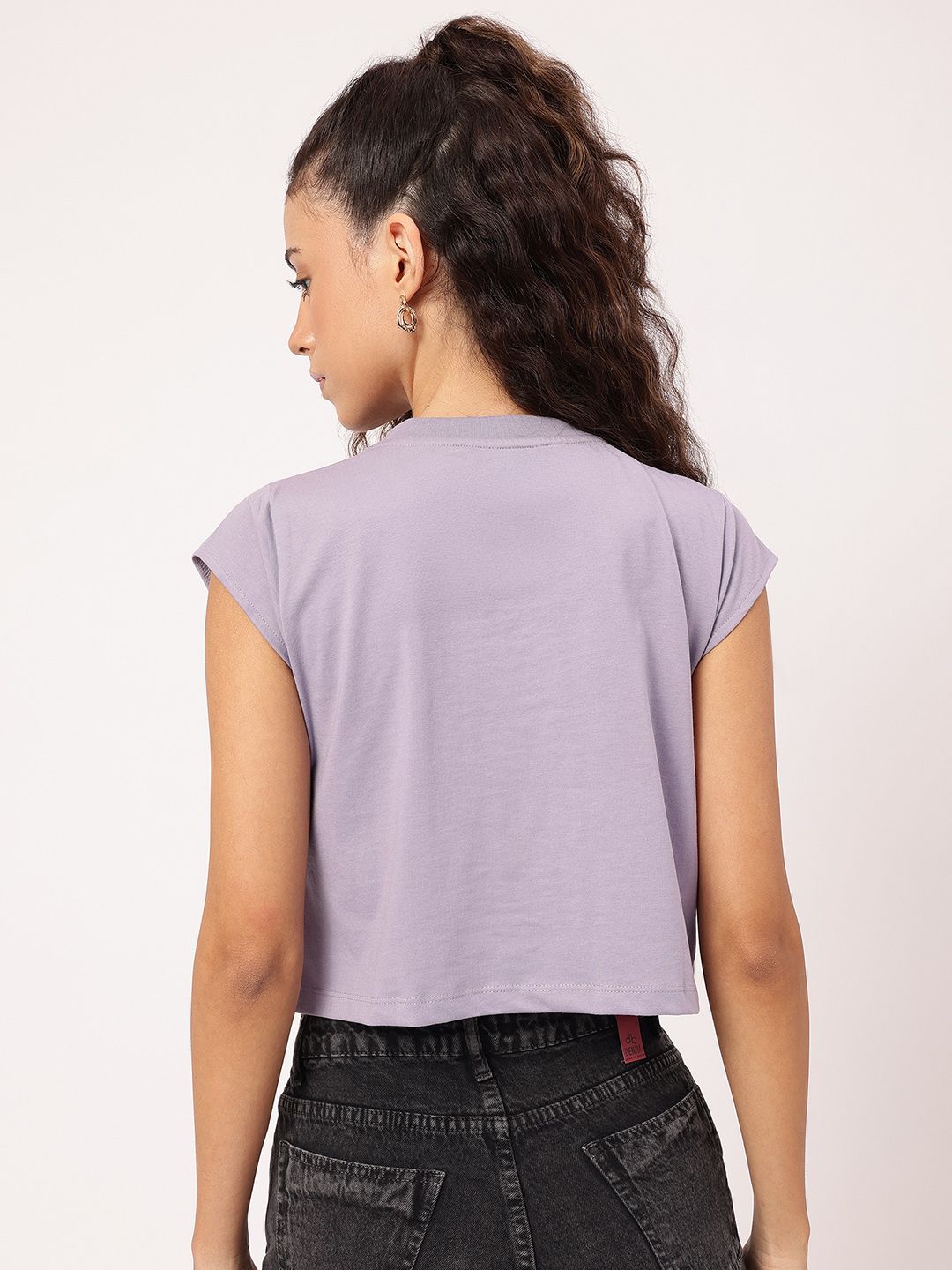 DressBerry Sweet Buns Cap Sleeves Crop Tee