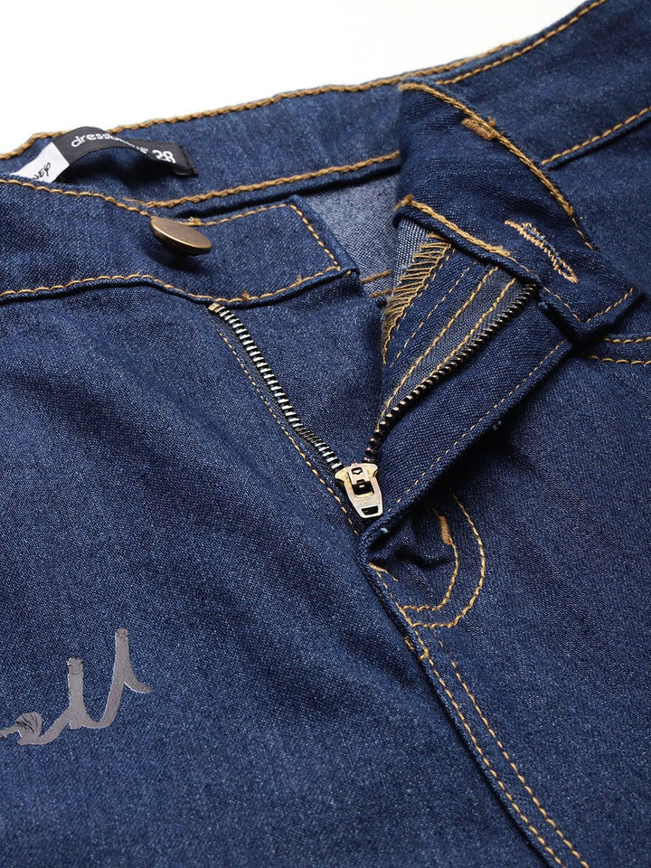 DressBerry Women Boyfriend Fit Printed Stretchable Jeans