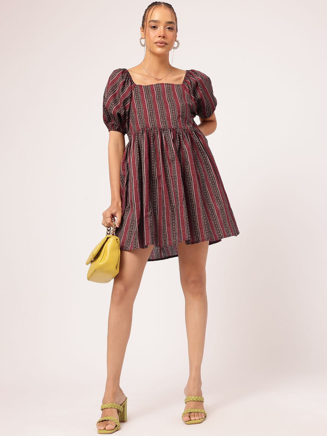 DressBerry Cultural Cascade Ethnic Print Mini A-line Dress