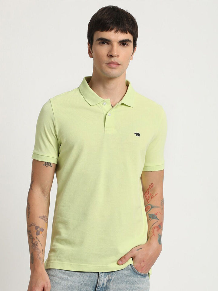 THE BEAR HOUSE Polo Collar Slim Fit Cotton T-shirt