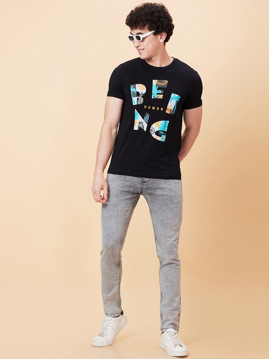 Being Human Men Slim Fit Heavy Fade Clean Look Stretchable Jeans