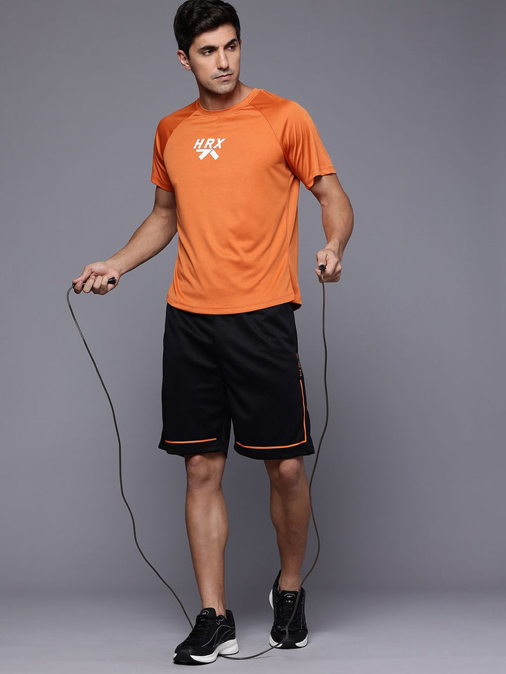 HRX by Hrithik Roshan Brand Logo Printed Raglan Sleeves Rapid-Dry Training T-shirt