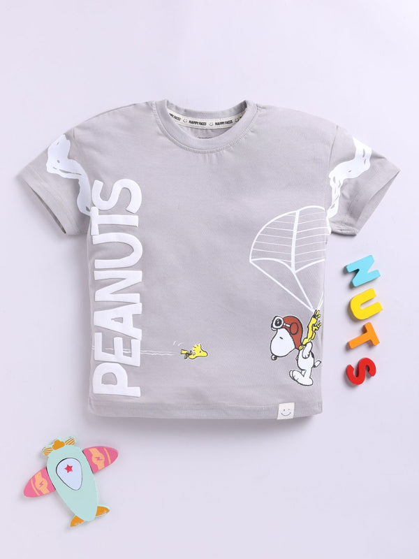 Happy Faces Kids Boys Snoopy Printed Pure Cotton T-Shirt