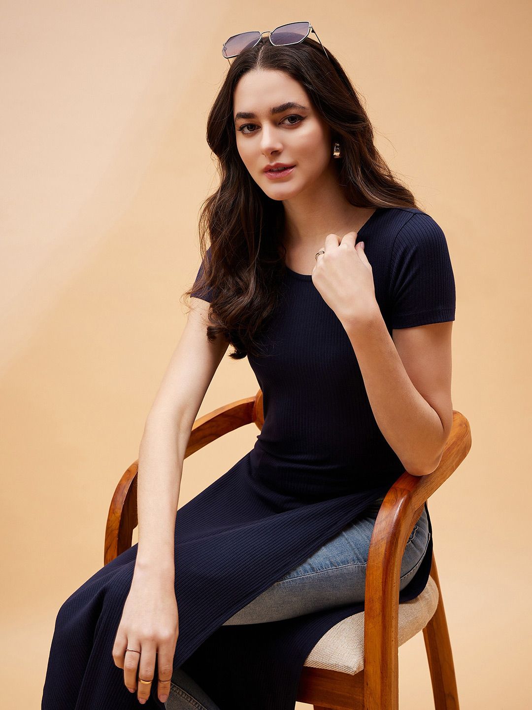 SASSAFRAS BASICS Knitted Longline Top