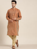 SOJANYA Woven Design Mandarin Collar Silk Cotton Kurta