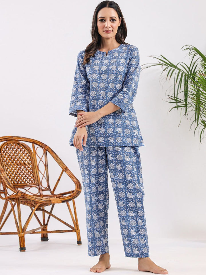 SANSKRUTIHOMES Printed Pure Cotton Night Suit