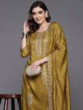 Indo Era Women Ethnic Motifs Embroidered Regular Sequinned Kurta with Trousers & Dupatta