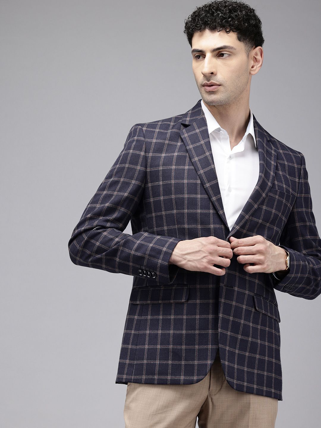 Park Avenue Checked Formal Blazer