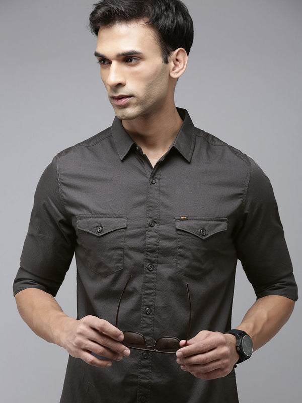 SPYKAR Solid Slim Fit Pure Cotton Casual Shirt