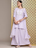 House of Pataudi Ethnic Motifs Embroidered Sequinned Jashn Kurta with Palazzos & Dupatta