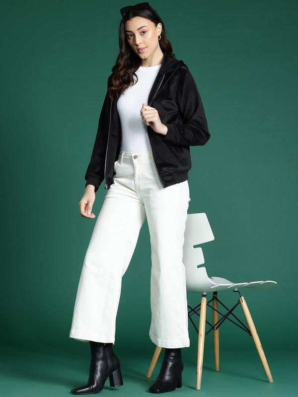 DressBerry Corduroy Hooded Bomber Jacket