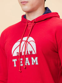 Being Human Typography Printed Long Sleeves Hooded Pullover