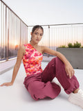 DressBerry Flower Power One Shoulder Ruch Ramble Top