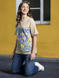 DressBerry Women Pure Cotton Typography Printed Drop-Shoulder Sleeves T-shirt
