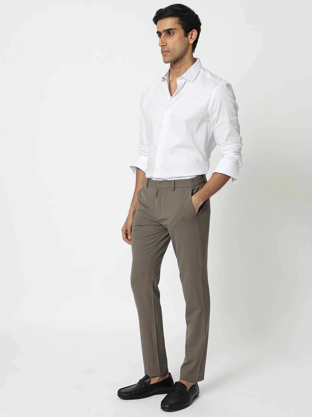 RARE RABBIT Men Gazan Slim Fit Striped Opaque Pure Cotton Shirt