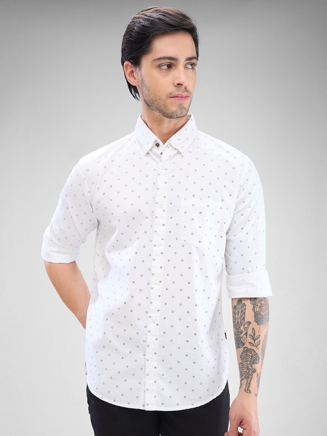 SPYKAR Men Slim Fit Opaque Printed Casual Shirt