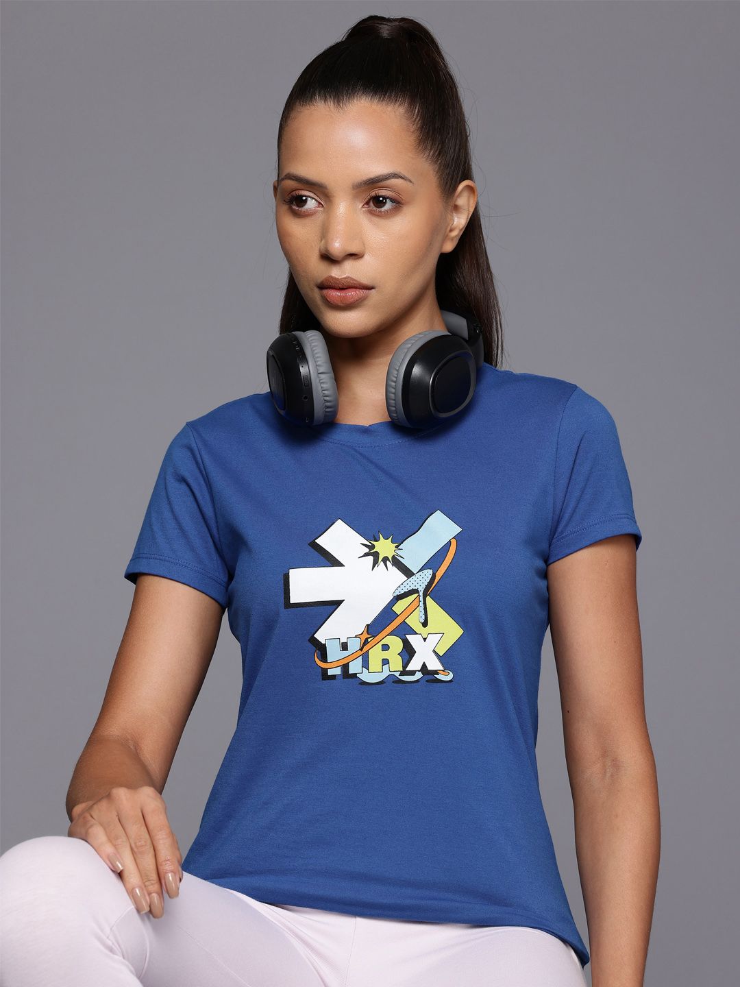 HRX by Hrithik Roshan Women Brand Logo Printed Slim Fit T-shirt