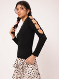 DressBerry Soft Streetwear Cut-Outs Fitted Top