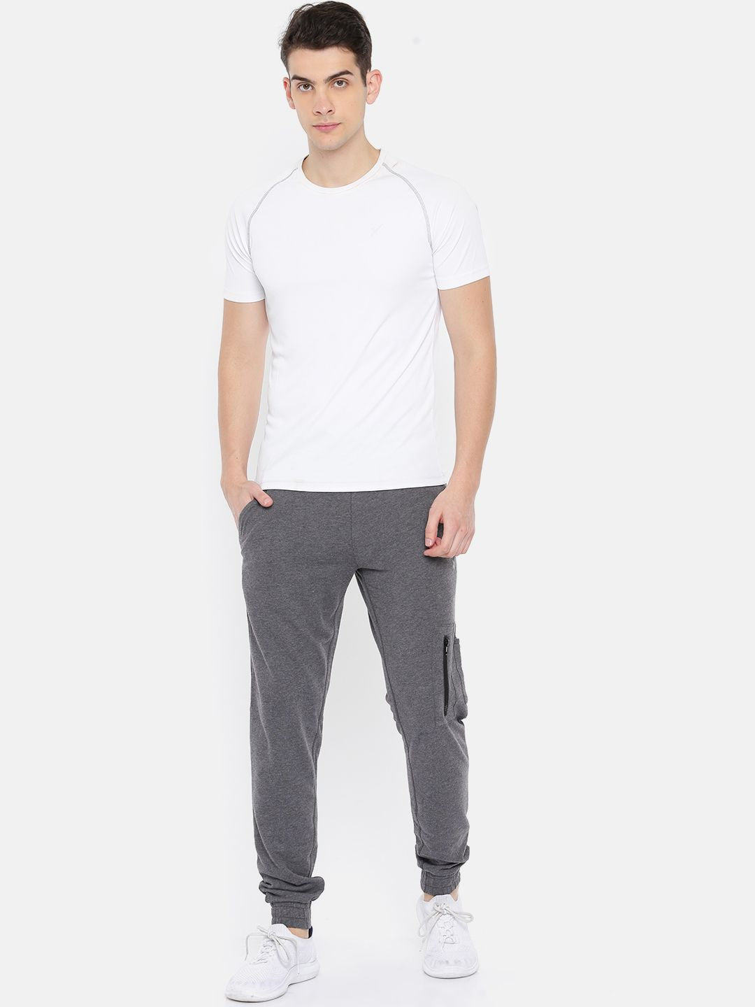 HRX by Hrithik Roshan Men Charcoal Grey Solid Slim Fit Athleisure Joggers