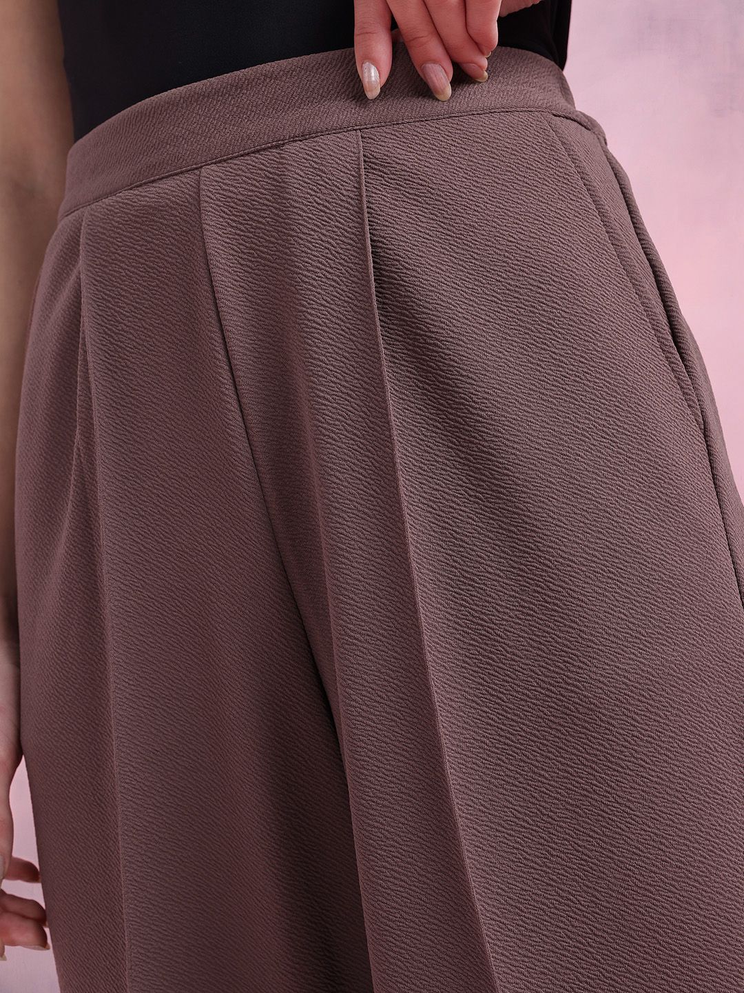 DressBerry Women Flared Pleated Trousers