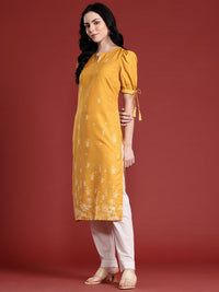 Anouk Checked Puff Sleeve Kurta