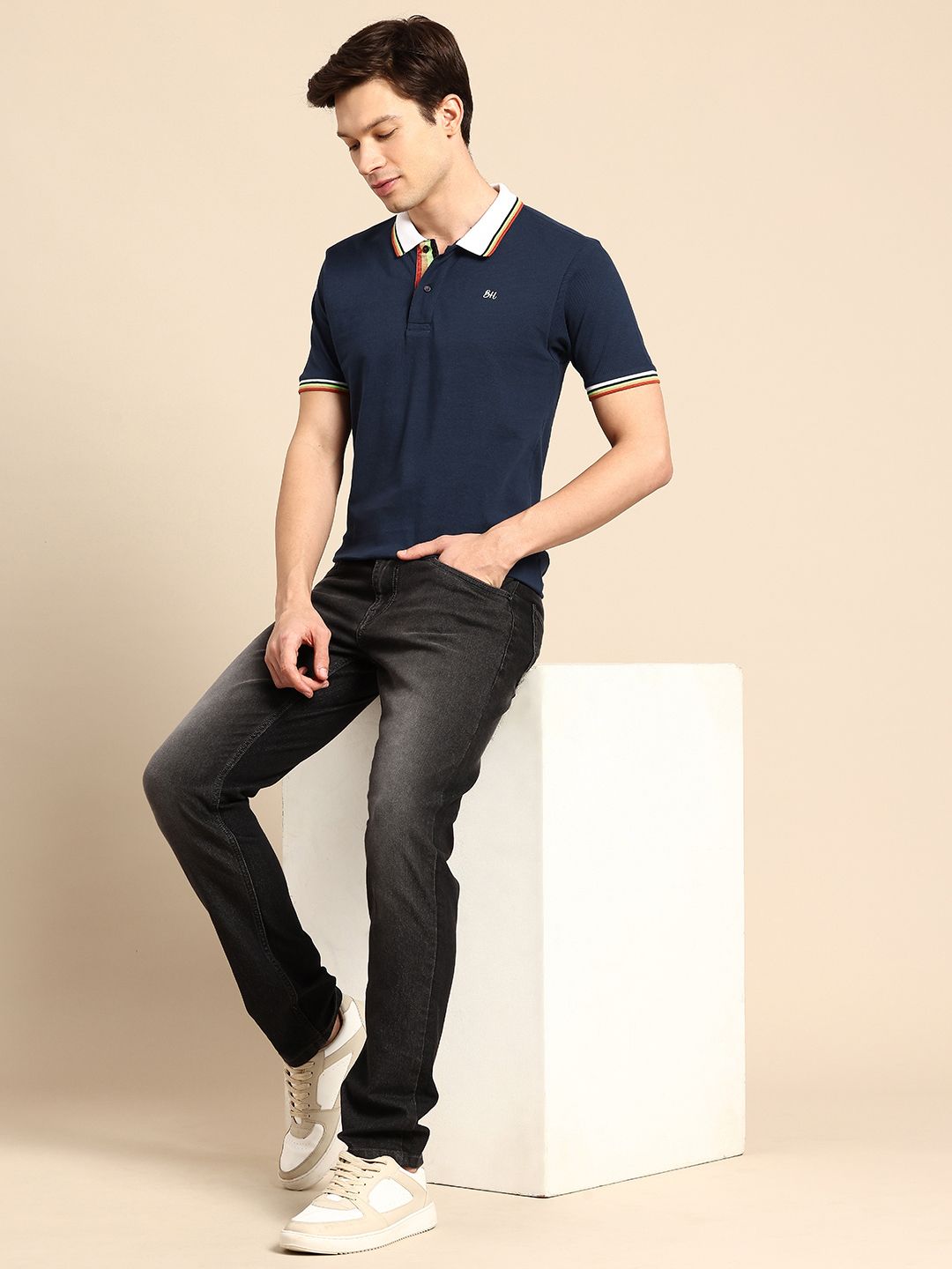 Being Human Polo Collar Pure Cotton T-shirt