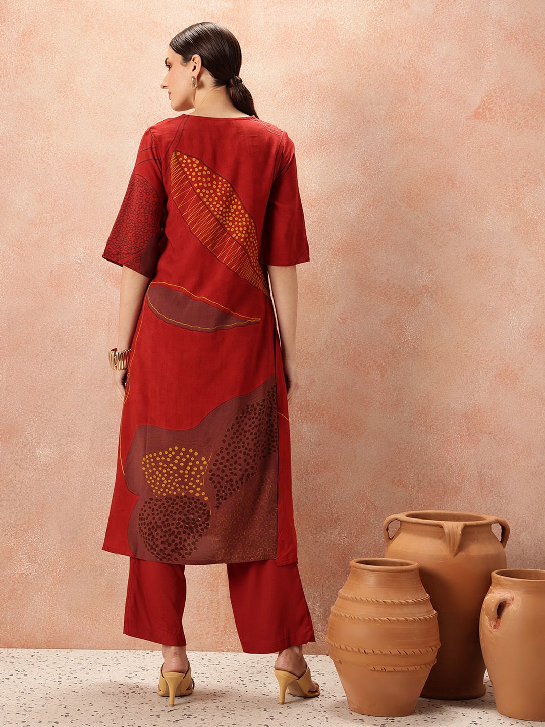 all about you Printed Regular Kurta & Trousers
