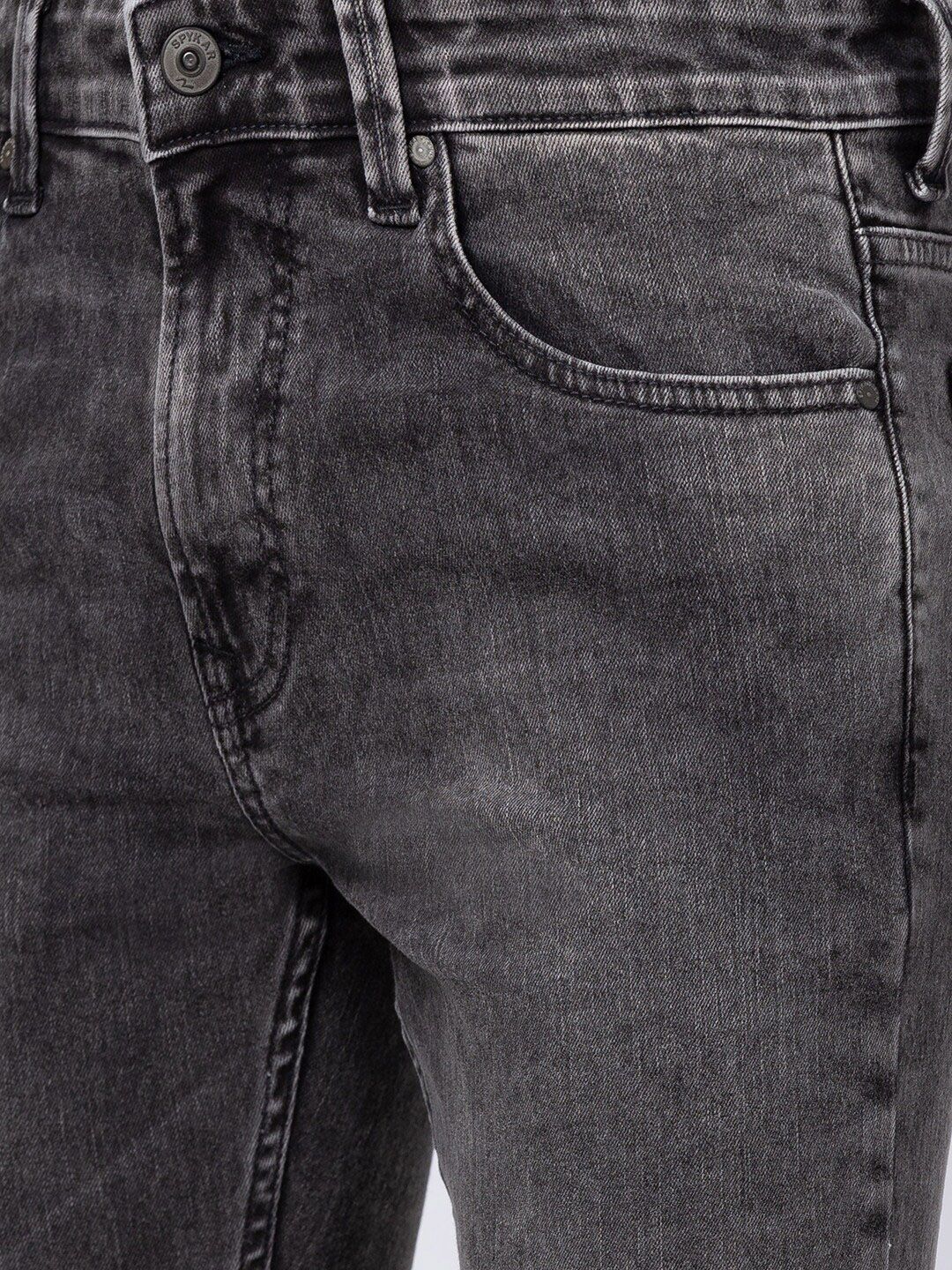 SPYKAR Men Slim Fit Low-Rise Heavy Fade Stretchable Cotton Jeans