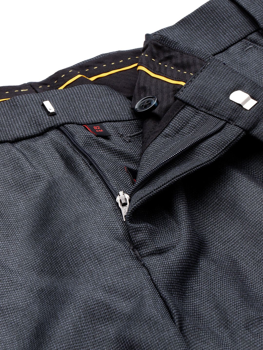 Raymond Men Self Design Textured Slim Fit Formal Trousers