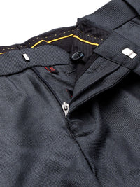 Raymond Men Self Design Textured Slim Fit Formal Trousers