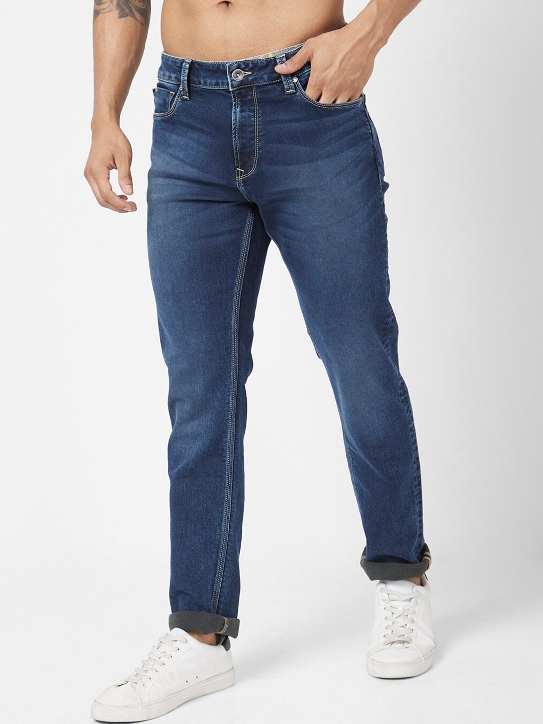 SPYKAR Men Relaxed Fit Light Fade Stretchable Jeans