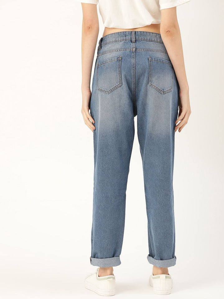 DressBerry Women Blue Skinny Fit Mid-Rise Mildly Distressed Stretchable Jeans