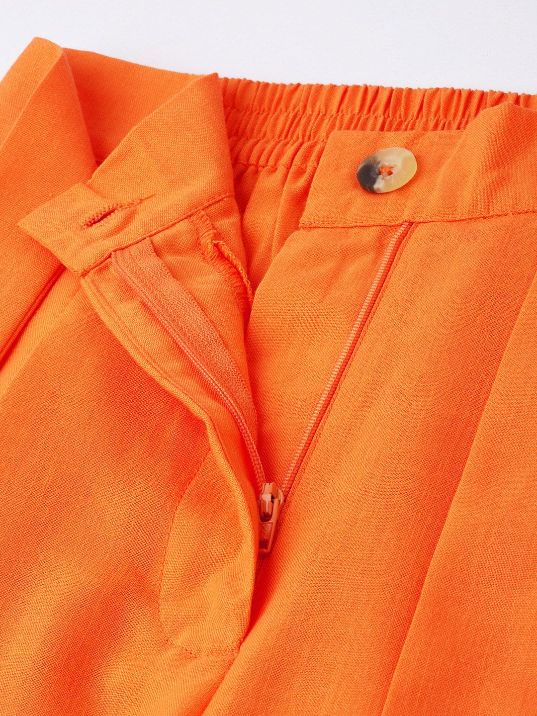 Femme Chic Ribbon Tie-Up Pleated High-Rise Trousers