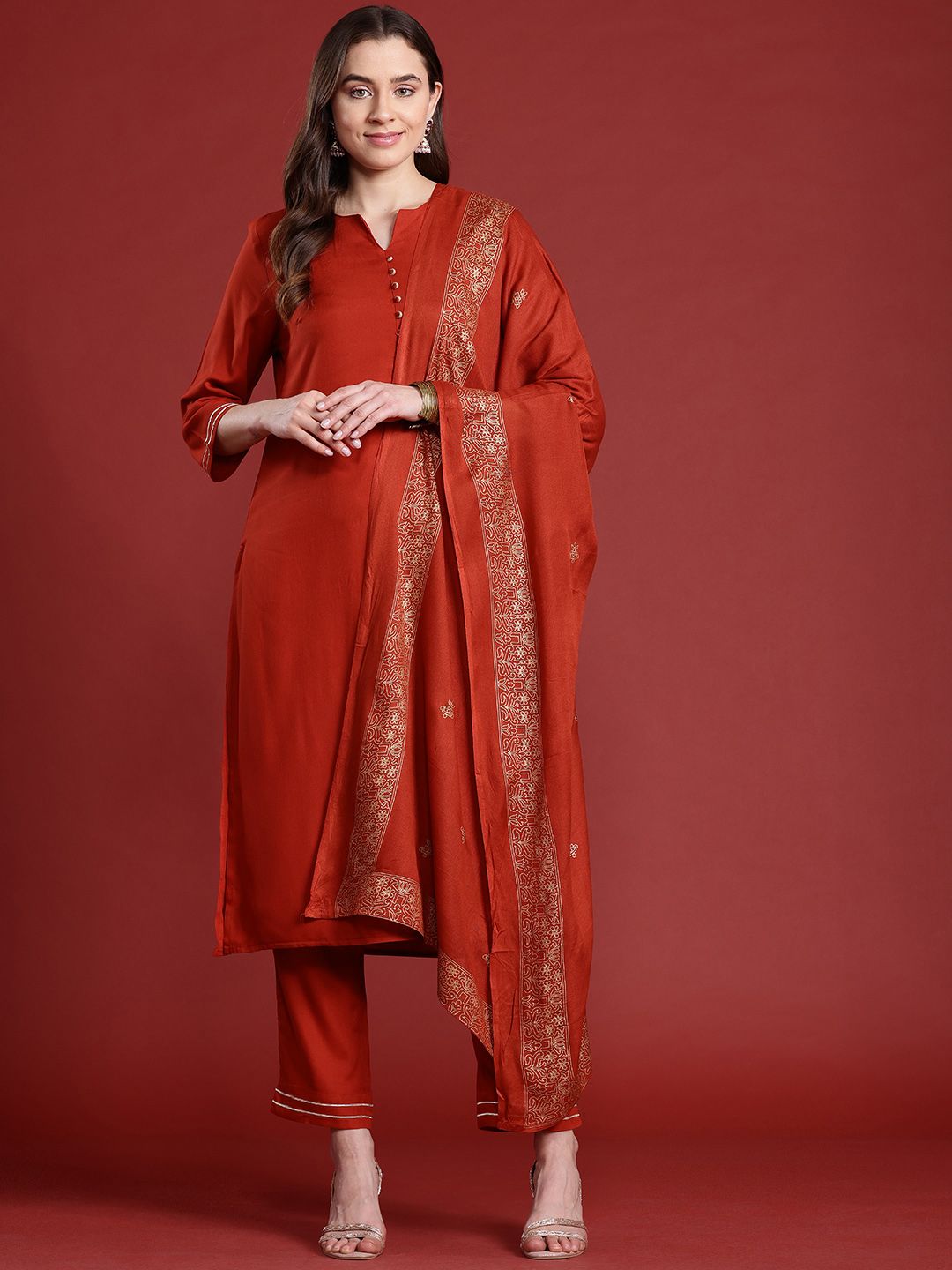 Anouk Kurta with Trousers & Dupatta