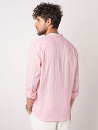 VASTRADO Men Striped Fusion Cotton Straight Kurta