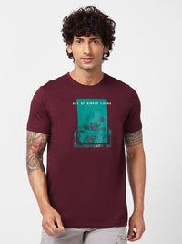 SPYKAR Graphic Printed Slim Fit Cotton T-Shirt